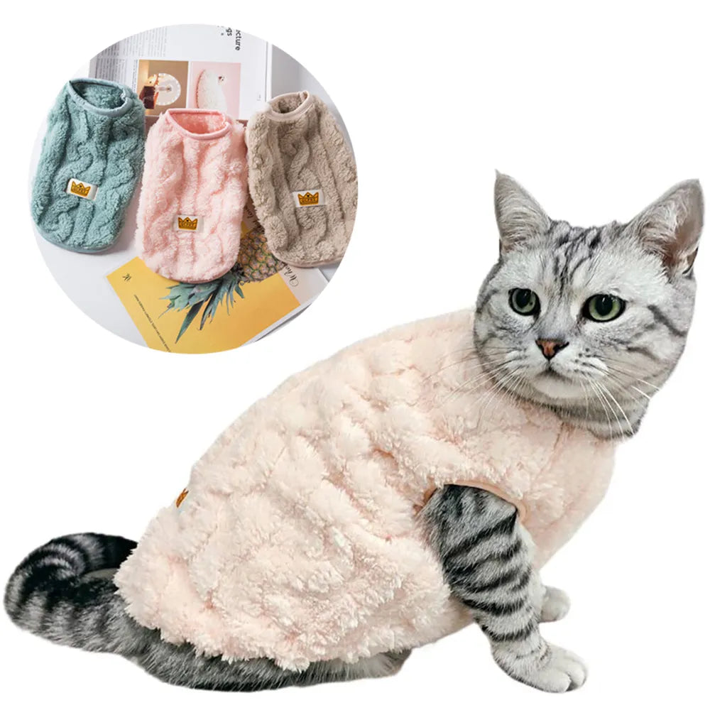 Cozy Fleece Pet Sweater for Small Cats and Dogs: Warm Winter Jacket Coat  petlums.com   