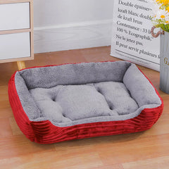 Soft Square Plush Pet Bed: Luxurious Arctic Fleece Comfort for Dogs and Cats