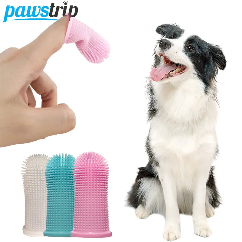 Pet Finger Toothbrush: Silicone Teeth Cleaning Tool for Dog Care  petlums.com   