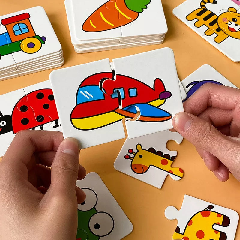 32Pcs Montessori Toddler Card Matching Game: Colorful Cognitive Puzzle Toys  petlums.com   
