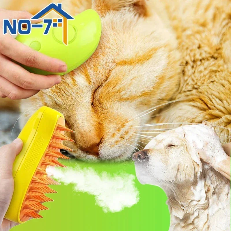 Steamy Cat Brush: Hot Steam Grooming Comb for Pet Hair Removal  petlums.com   