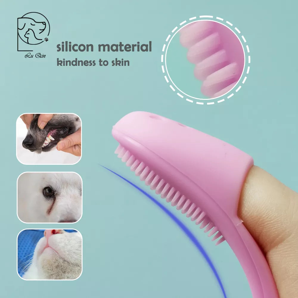 Pet Finger Brush: Soft Silicone Tool for Cat Dog Grooming  petlums.com   