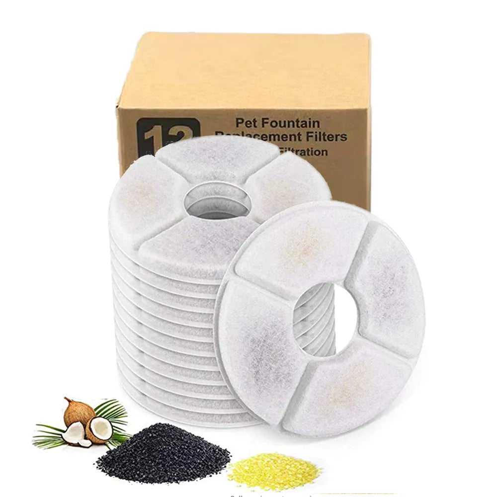 Activated Carbon Cotton Filters for Pet Water Dispenser - Triple Filtration for Fresh Water  petlums.com   