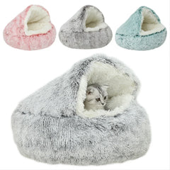 Cozy Plush Cat Bed: Self-Warming Cat Nest for Small Dogs & Cats