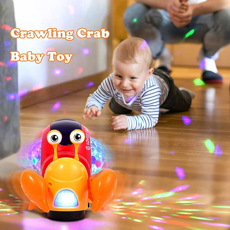 Crawling Crab Electronic Pet Toy: Interactive Dancing Hermit Crab with Music & Light  petlums.com   