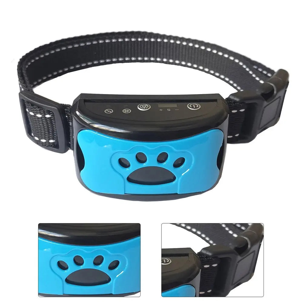 vip link USB Rechargeable Dogs Training Collar Ultrasonic Pet Dog Anti Barking Stop Barking Vibration Waterproof Collar Devices  petlums.com   