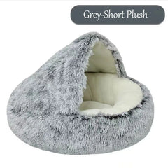 Round Plush Cat Bed: Cozy Sleeping Bag for Small Dogs
