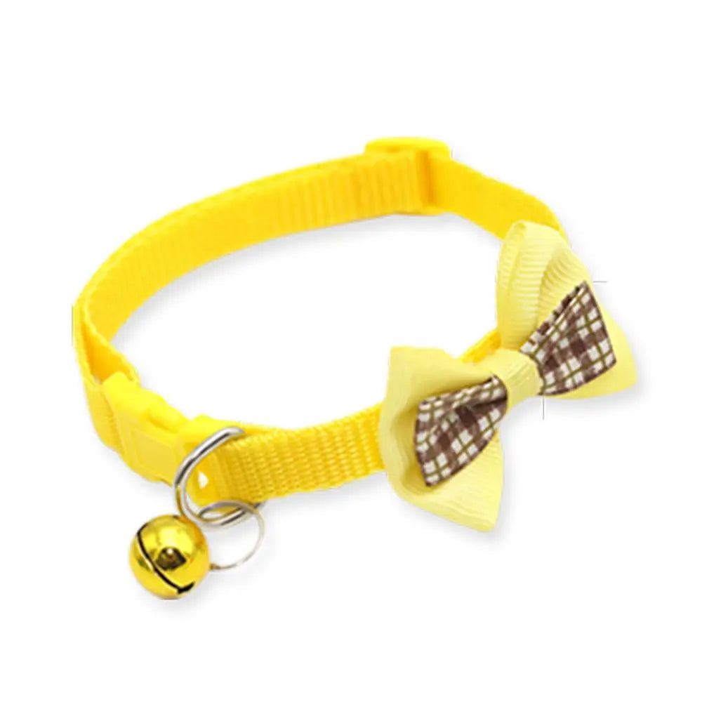 Adjustable Bow Tie Cat Dog Collar with Bell Pendant for Pet Fashionistas  petlums.com   