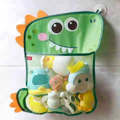 Dinosaur Baby Bath Toys Organizer: Tidy Storage Holder Suction Bathroom Basket Mesh Water Toys