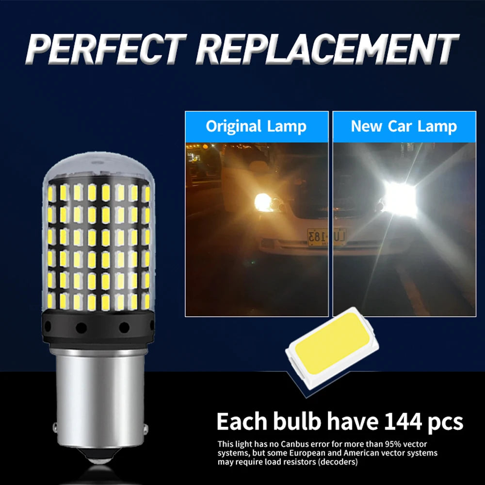 LED Bulbs 144smd CanBus Lamp Reverse Turn Signal Light: High Compatibility & Easy Installation  petlums.com   
