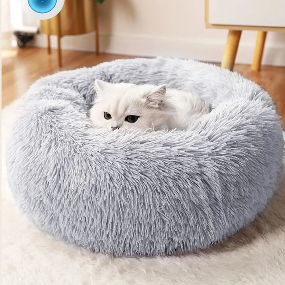 Cozy Plush Cat Bed: Soft, Warm Sleeping Nest for Cats - Hygienic, Comfy & Easy to Clean  petlums.com   