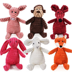 Corduroy Dog Toys: Cute Animal Design, Safe & Durable Chew Toy for Dogs