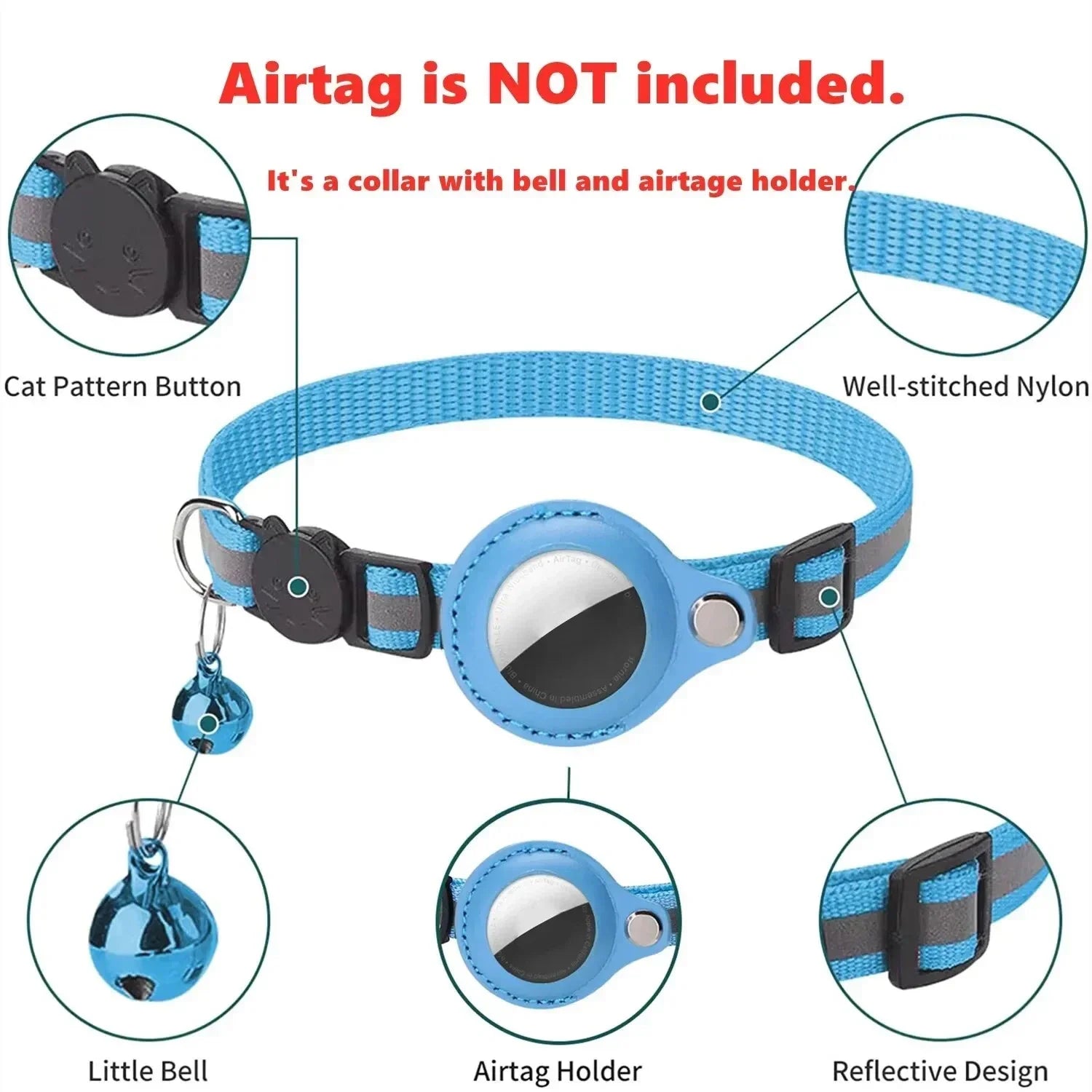Anti-Lost Cat Collar with GPS Tracker & Bell: Stylish Safety for Your Feline  petlums.com   