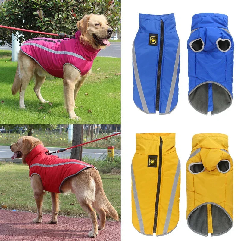 Reflective Waterproof Dog Jacket: Winter Warmth & Safety for Big Dogs  petlums.com   