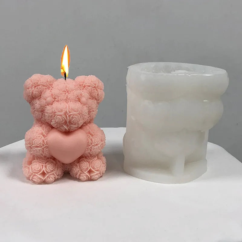 Bear Hug Love Silicone Candle Mold - DIY Cute Pet Making Supplies  petlums.com   