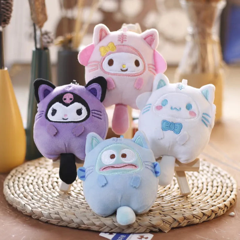 Sanrio Kuromi My Melody Hello Kitty Keychain Plush Figure Pendant Cute Animals Toys  petlums.com   