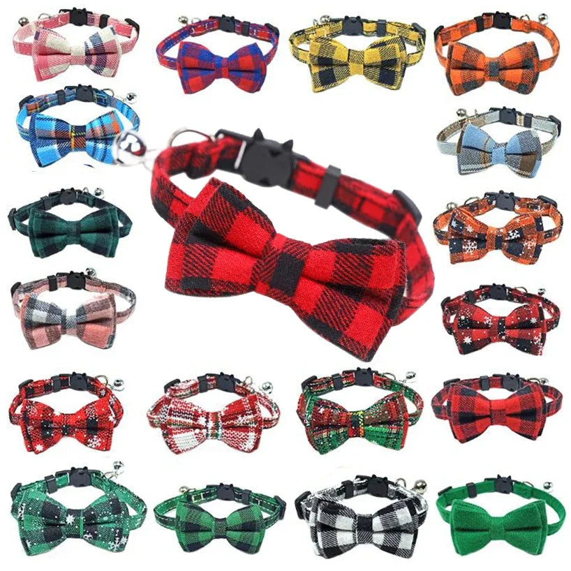 Bowknot Cat Bow Tie Collar with Bell: Stylish Breakaway Safety Collar  petlums.com   