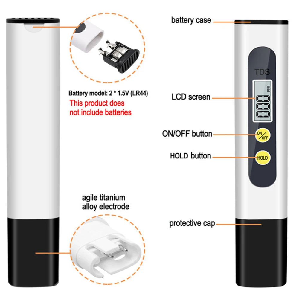 Digital TDS Water Quality Tester - Portable, Fast, Accurate, Durable  petlums.com   