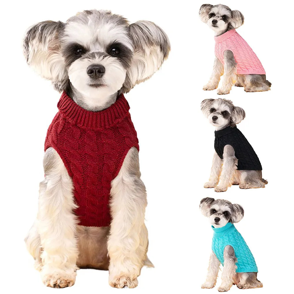 Winter Cozy Turtleneck Dog Sweater for Small Dogs - Stylish Pet Clothing  petlums.com   