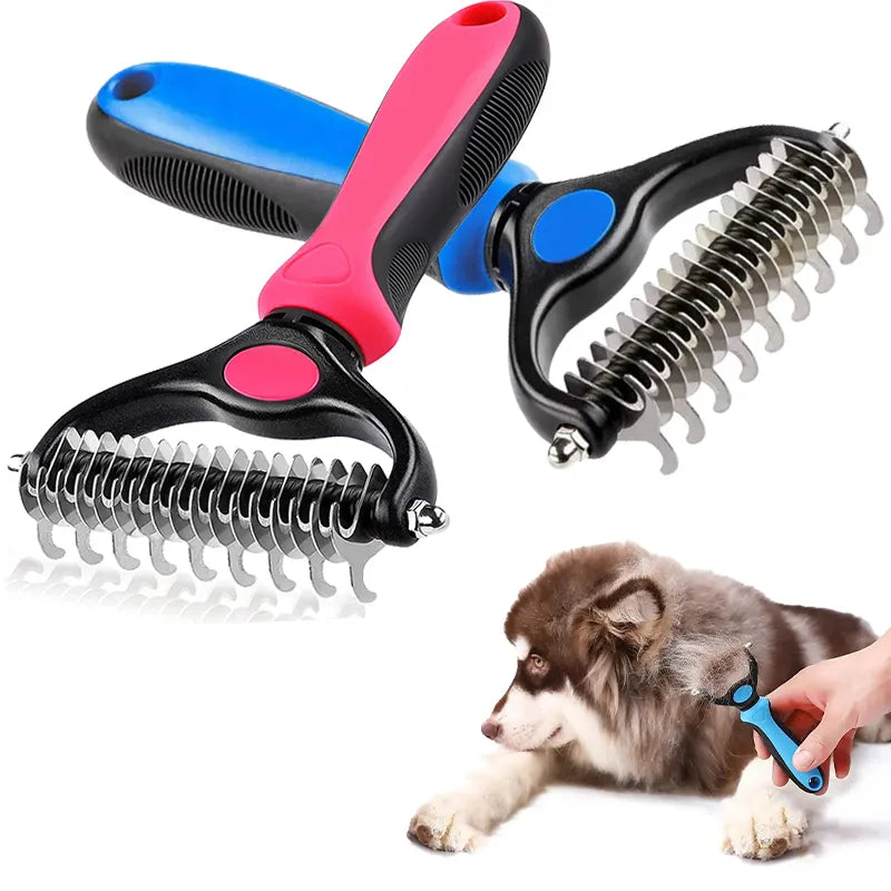 Professional Pet Deshedding Brush for Dogs and Cats: Reduce Shedding, Prevent Tangles, and Promote Blood Circulation  petlums.com   