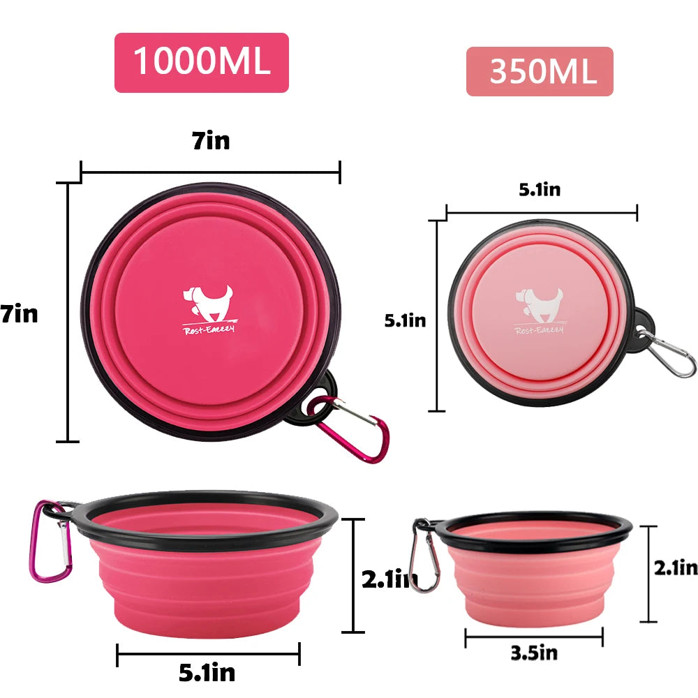 Furrybaby 350ML/1000ML 1PC Collapsible Dog Bowls for Travel Dog Portable Water Bowl for Dogs Dish for Camping Pet Cat Food Bowls  petlums.com   
