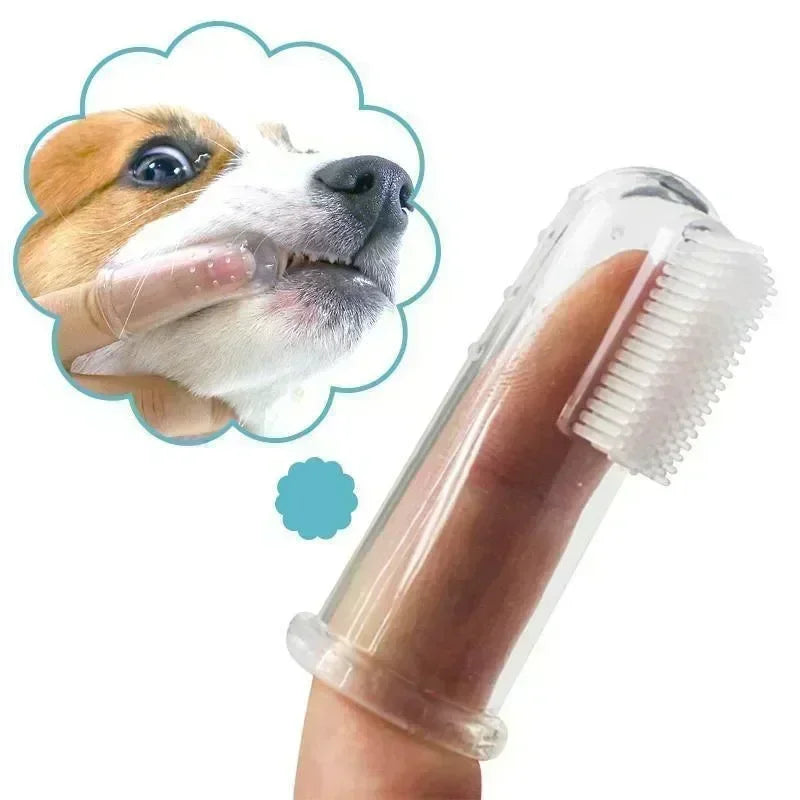 Pet Dental Care Kit: Soft Toothbrush Bad Breath Tartar Teeth Care Tool  petlums.com   