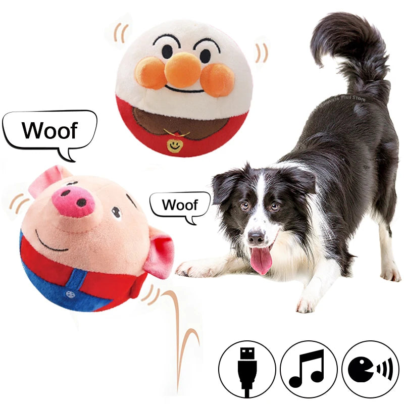 Talking Plush Doll Balls Interactive Bouncing Pet Toy for Dogs  petlums.com   