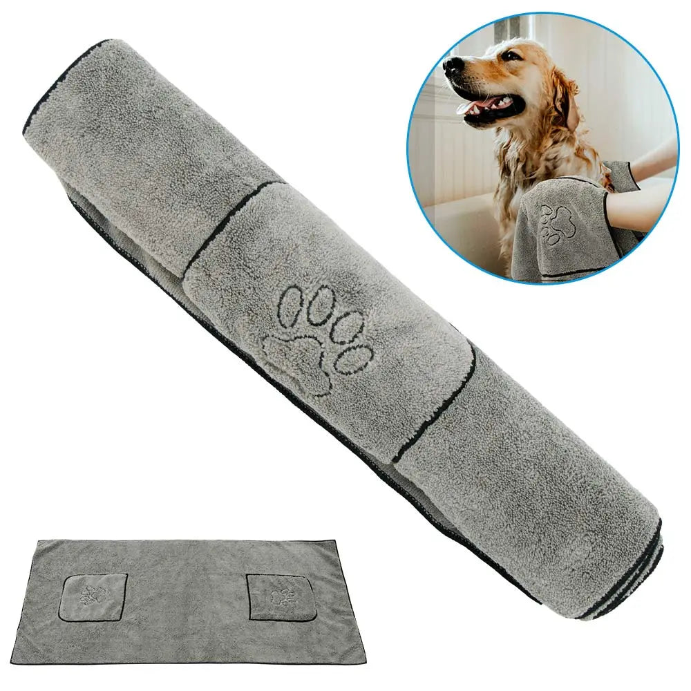 Super Absorbent Pet Towel Bathrobe for Dogs & Cats: Quick-Drying Microfiber Robe  petlums.com Default Title  