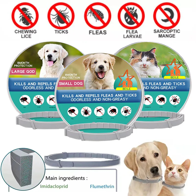 Anti-Flea Collar for Dogs and Cats: Long-Lasting Protection and Water-Resistant  petlums.com   
