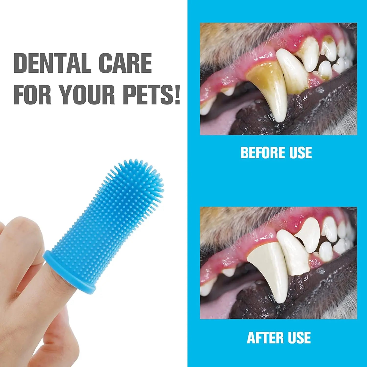 Super Soft Pet Finger Toothbrush for Fresh Breath & Dental Care  petlums.com   