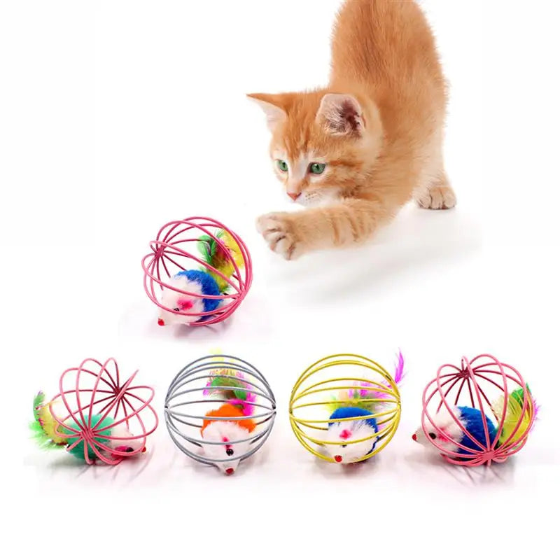 Colorful Cat Teaser Wand with Bell Mouse Toy - Pet Supplies  petlums.com   