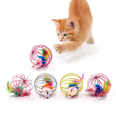 Colorful Cat Teaser Wand with Bell Mouse Toy - Pet Supplies