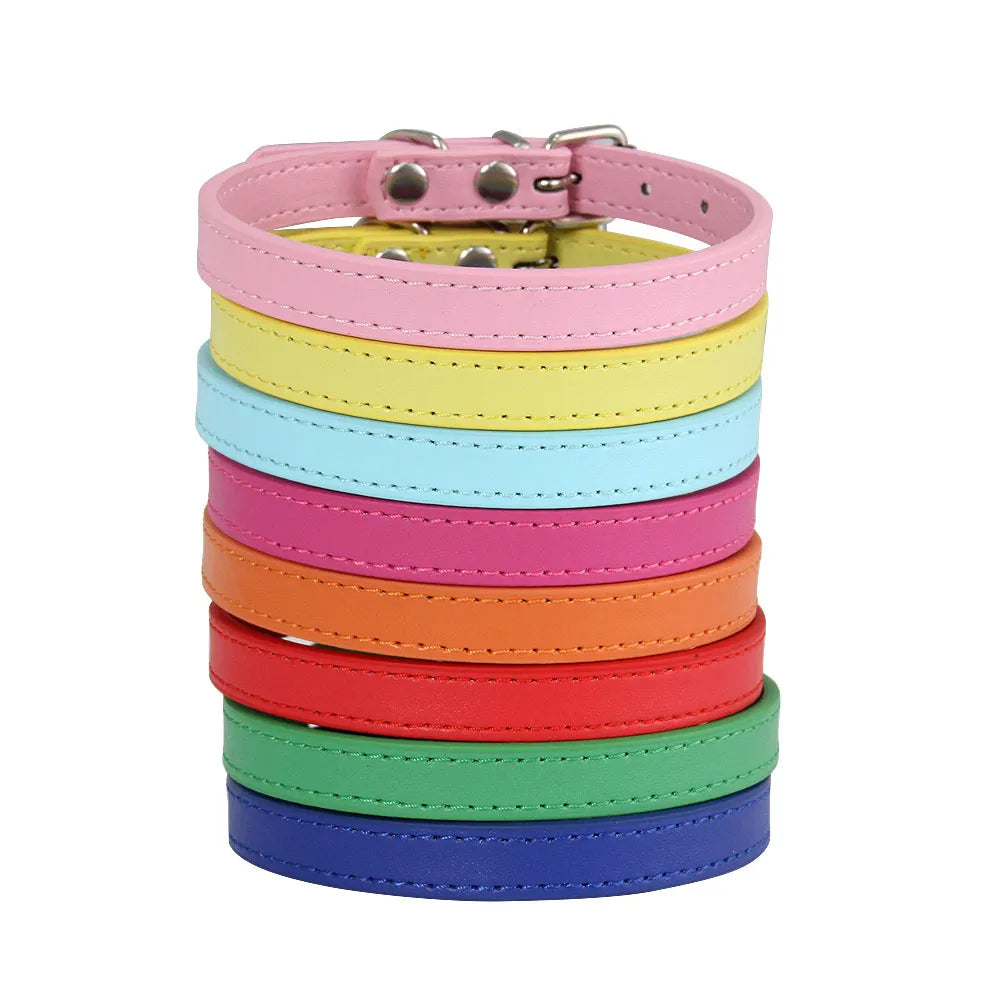 Colorful Leather Pet Collar: Personalized, Padded, Quick Release.  petlums.com   
