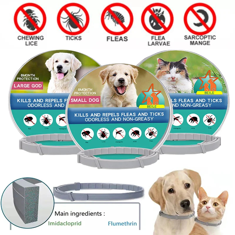 Dog Flea & Tick Collar - 8-Month Protection for Dogs & Cats  petlums.com   