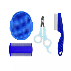 Rabbit Grooming Kit: Tear Stain Remover, Nail Clipper, Shampoo Brush & Comb