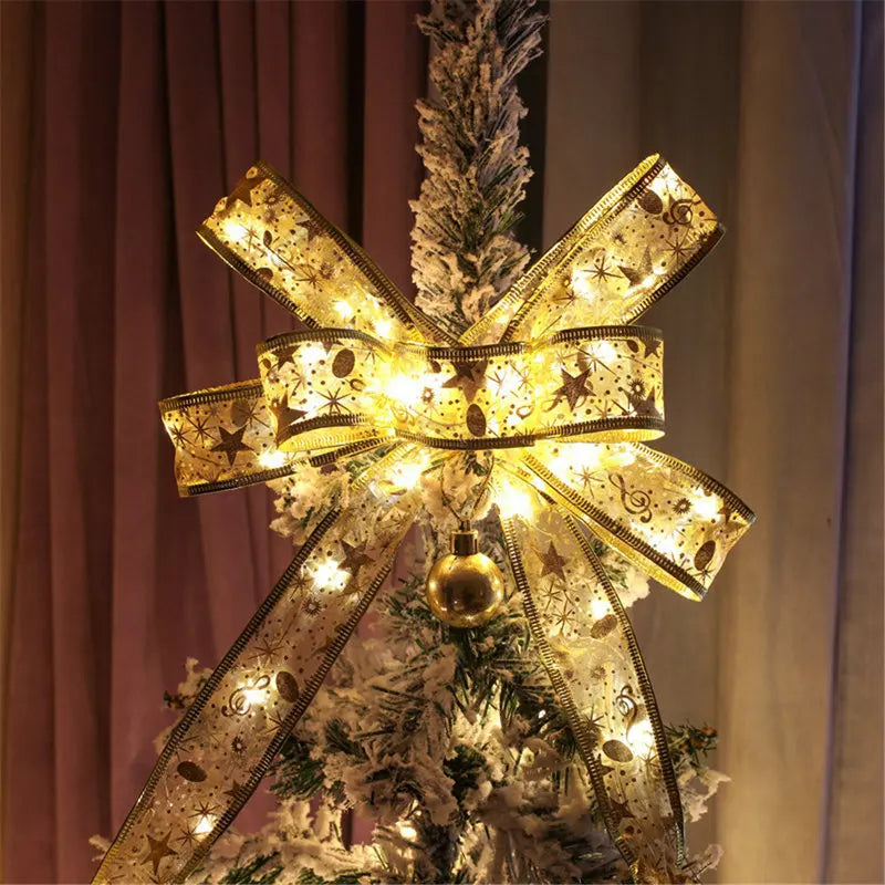 LED Christmas Ribbon Fairy Lights with DIY Bows & Ornaments  petlums.com   