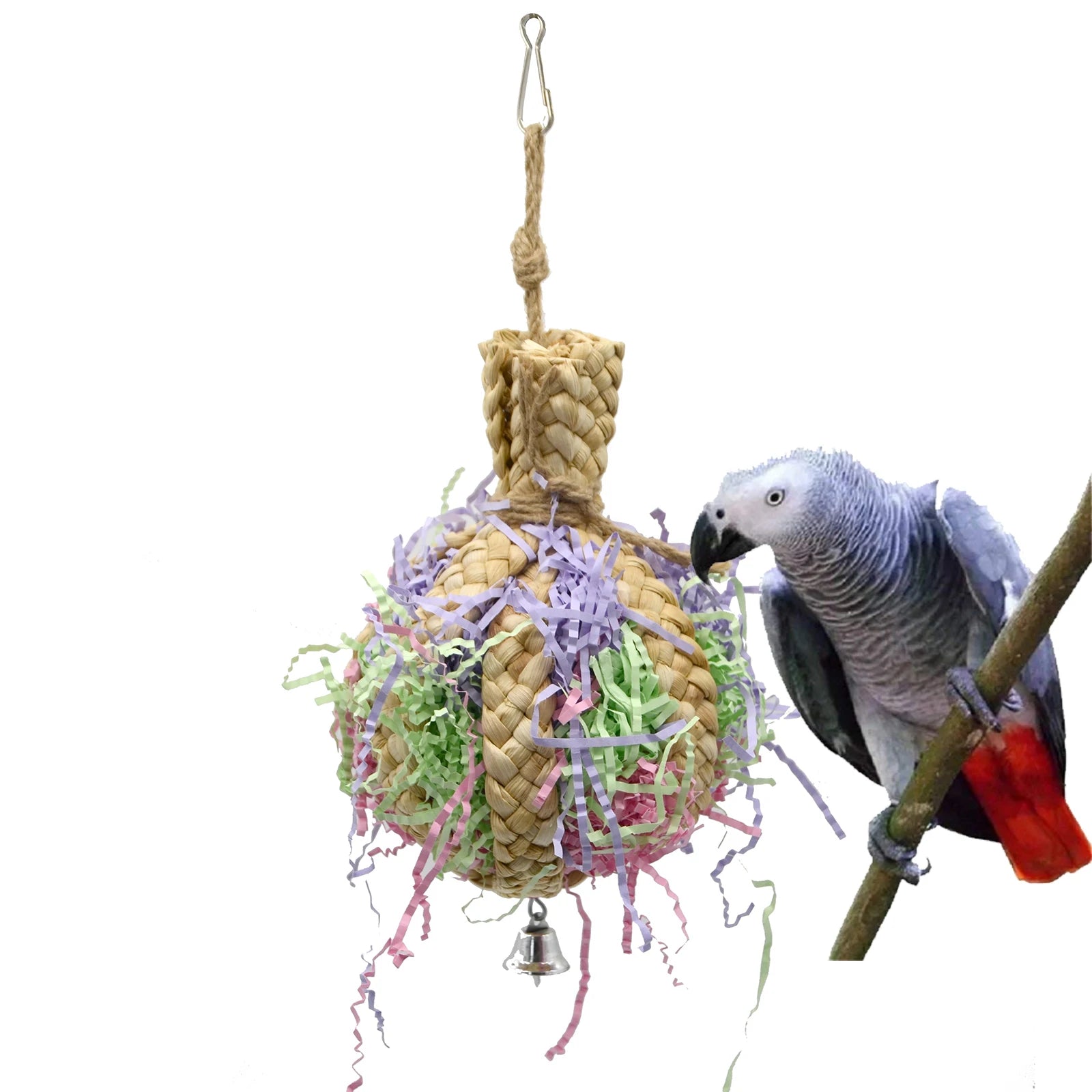 Parrot Foraging Chewing Toy with Bell for Pet Birds  petlums.com   