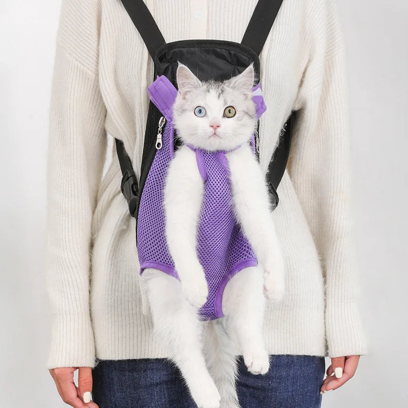 Mesh Dog & Cat Carrier Backpack: Stylish & Breathable Travel Bag  petlums.com purple S(for 1-3kg) 