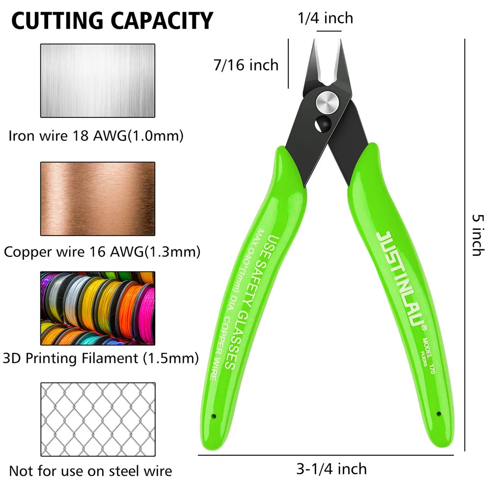 Universal Carbon Steel Pliers with Insulated Grips & Rebound Action  petlums.com   
