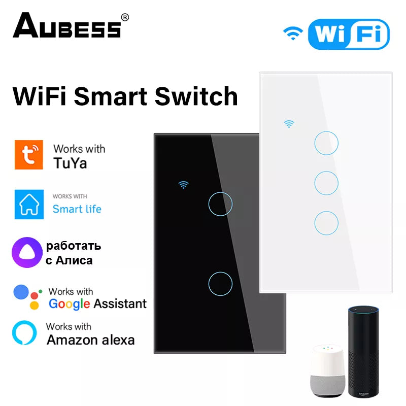 Smart WiFi Remote Touch Light Switch with Voice Control & Timer  petlums.com   