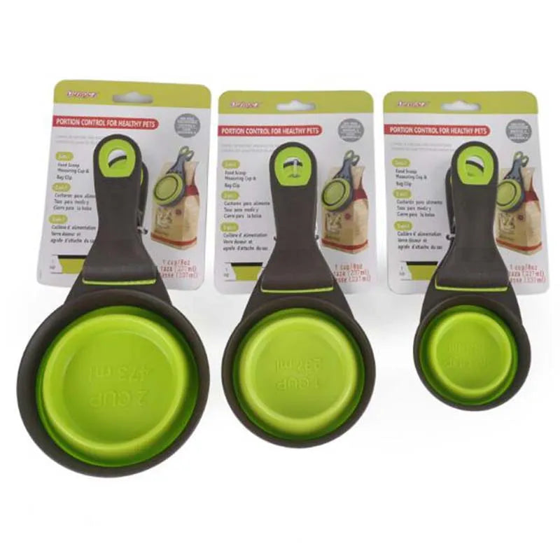 Silicone Folding Pet Bowl Spoon Combo : Durable, Portable, Versatile  petlums.com   