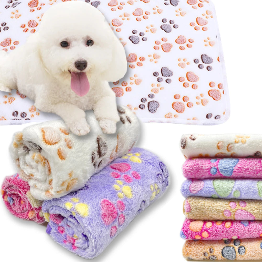 Cozy Pet Fleece Blanket: Soft Bed Mat Cover for Dog Cat Winter Comfort  petlums.com   