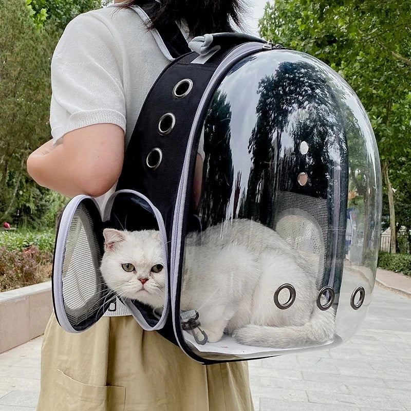 Transparent Cat Carrying Bags Space Breathable Pet Backpack Portable Puppy Dog Backpack Transport Carrier Space Capsule Bag Pets  petlums.com   