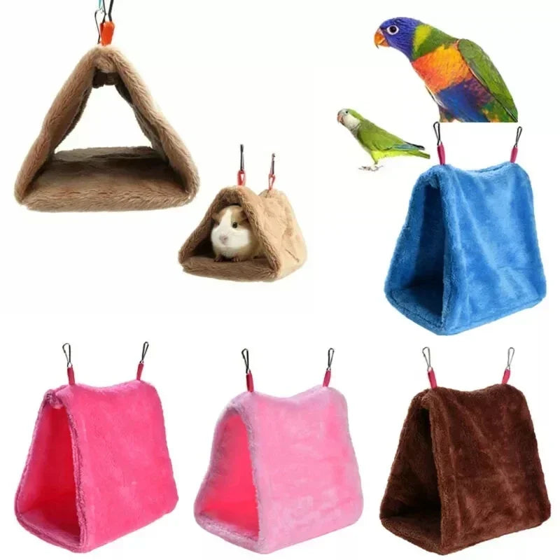 Cozy Velvet Bird Hammock: Soft Plush Hanging Tent Bed for Bird Cage  petlums.com   