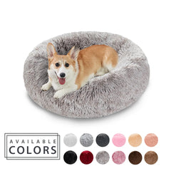 King Luxe Plush Dog Bed: Cozy Round Bed for Pets, Various Colors, Breathable Material