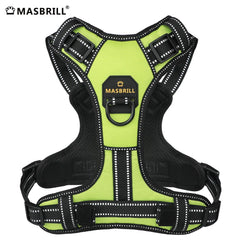 MASBRILL Reflective Nylon Dog Harness - Adjustable Vest for Medium to Large Naughty Dogs