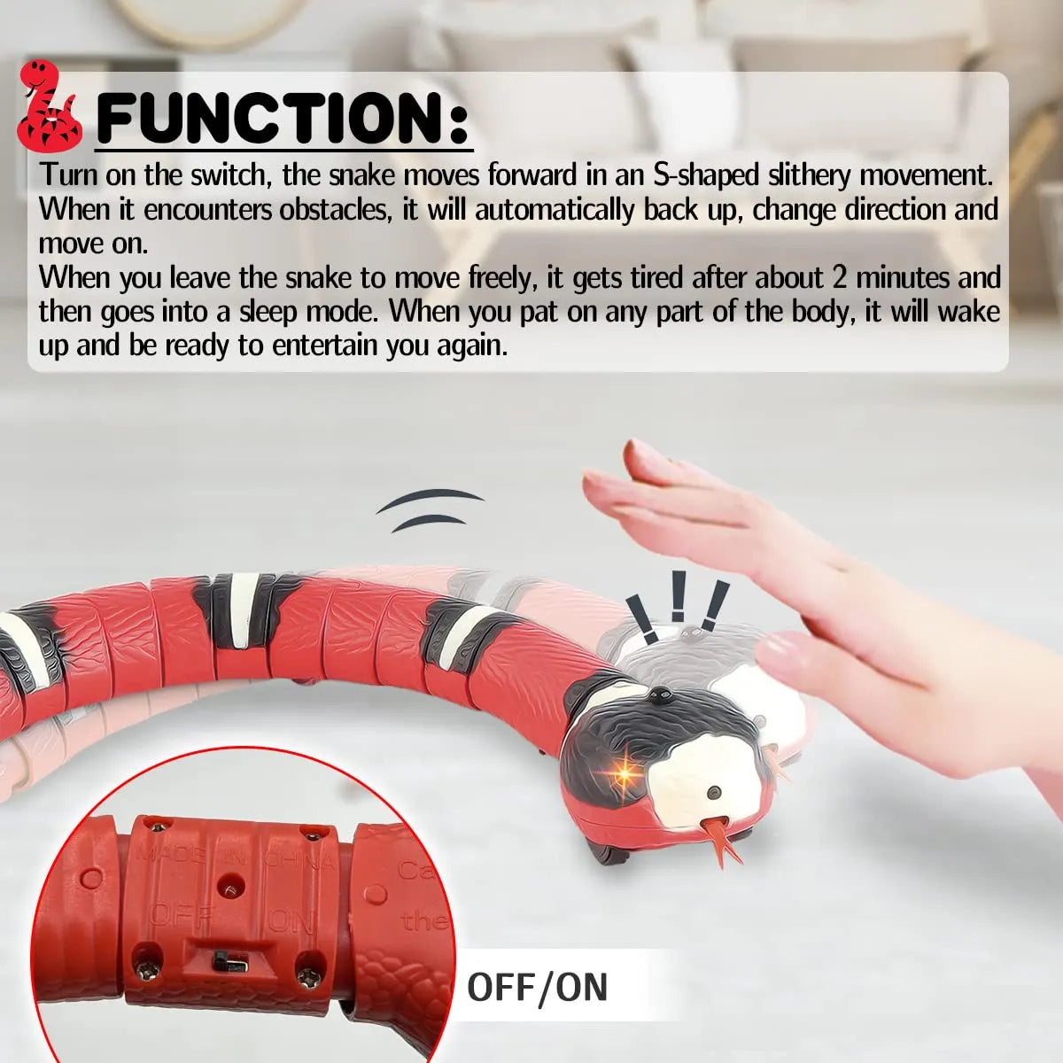 Smart Interactive Snake Cat Toy: Engaging USB Rechargeable Teaser for Pets  petlums.com   