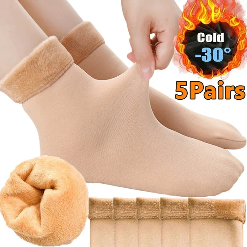 Winter Cashmere Warm Short Socks: Cozy Wool Snow Boots - Home Floor Style  petlums.com   