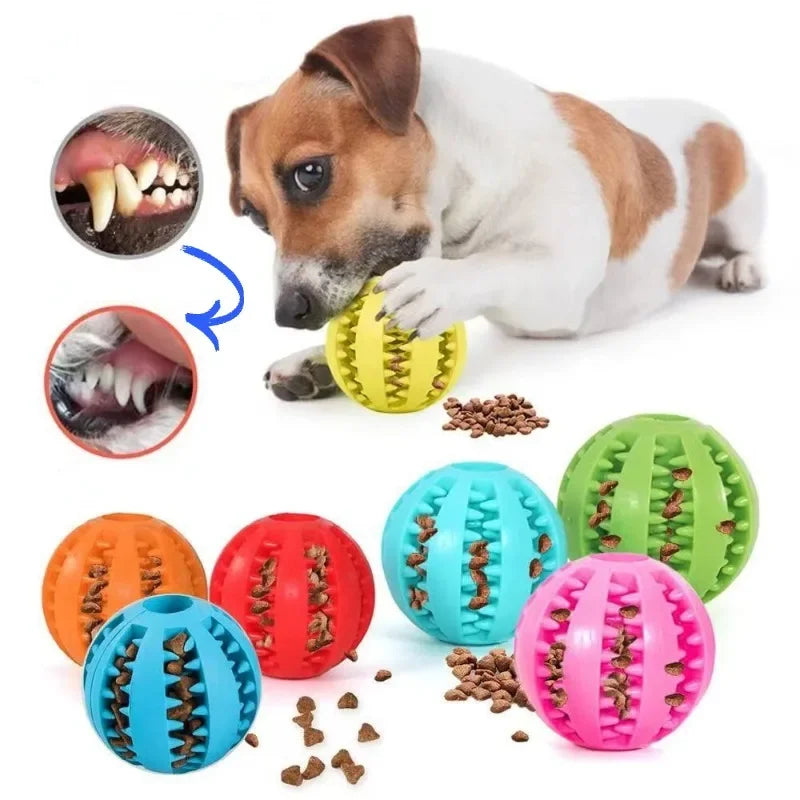 Rubber Dog Ball: Dental Chew Toy for Pet Dogs - Eco-Friendly Snack Dispenser  petlums.com   