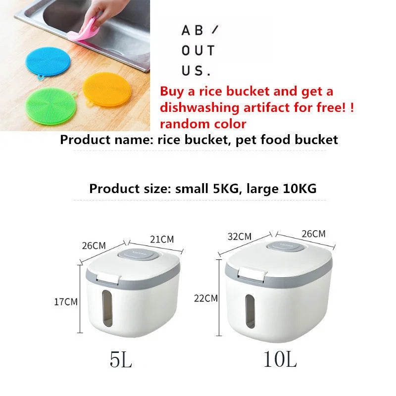 Kitchen Container Insect-Proof Rice Box Grain Sealed Jar Storage Box  petlums.com   